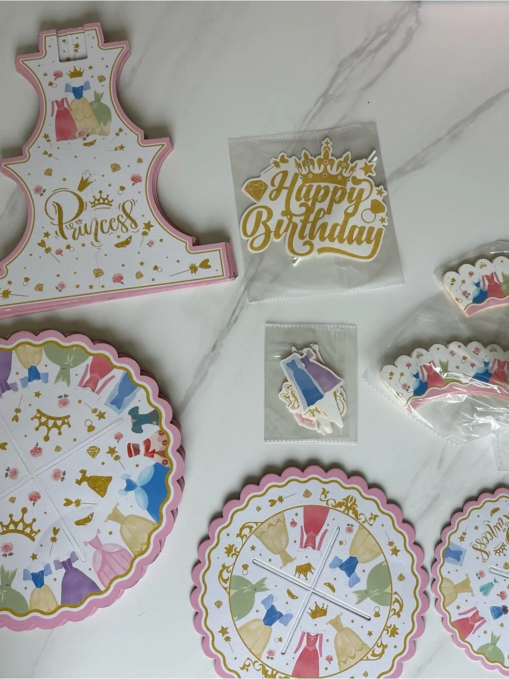 Party Princess Cake Toppers and Decorative Picks - Pink